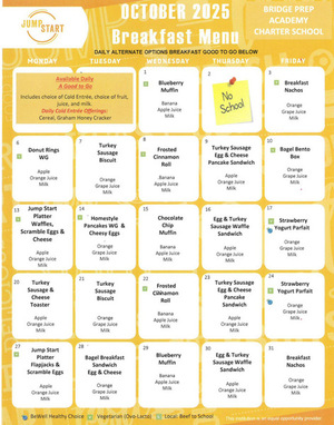 October Breakfast and Lunch Menu✨ Menú de desayuno y almuerzo de Octubre✨